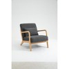 Mid Century Modern Upholstered Accent Chair with Wood Frame and Waist Cushion, Comfortable Reading Armchair for Living Room - 2 of 4