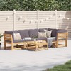 vidaXL Patio Lounge Set - Elegant Garden Sofa Set with Cushions - Acacia Wood 6-Piece Modular Outdoor Furniture for Patio, Deck, Garden - 2 of 4