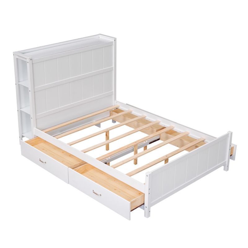 Full Size Platform Bed with Drawers and Storage Shelves - ModernLuxe, 4 of 11