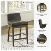 Signature Design by Ashley Cabalynn Faux Leather Upholstered Counter Height Barstool with Solid Wood Frame in Two-Tone Brown, Set of 2 - 3 of 4