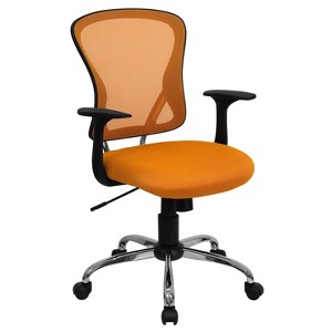 Swivel Task Chair with Chrome Base Orange Mesh - Flash Furniture