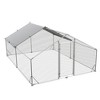 ROOMTEC Large Metal Chicken Coop, Walk-in Chicken Run Outside Galvanized Wire Poultry Chicken Hen Pen Spire Cage with Cover - 4 of 4