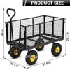 Garden Wagon Carts On Wheels, 550 Lbs Capacity Heavy Duty Steel Utility Wagons Yard Carts with All Terrain Tires & Removable Sides for Lawn Garden - 2 of 4