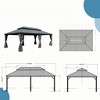 VisioGear 14'*22' Patio Hardtop Gazebo with Double Roof and Netting, Large Pavilion Gazebo for Patio Deck Garden, Gray, 260.08"*165.59"*126.42" - 2 of 4