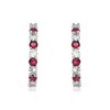 Luxurious Inside-Out Hoop Earrings Embellished with sapphire and Sparkling Cubic Zirconia for a Bold and Elegant Statement - 4 of 4