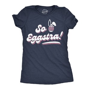 Womens Funny T Shirts So Eggstra Glitter Sarcastic Holiday Graphic Novelty Tee For Ladies - Crazy Dog Women's T Shirt For Holiday Holiday - 1 of 4