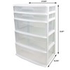 Homz Extra-Wide Plastic Storage and Organizer Tower with 5 Clear Drawers for Home, Office, Classroom, Craft, Art Supplies, Clothes, White Frame - 3 of 4