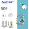 CAVINAS Egg Rattan Outdoor Swing Chair,Wooden Porch Swing for Farmhouse, Courtyard,Balcony,100% Hand Woven - 4 of 4