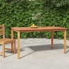 vidaXL Dining Table Teak Solid Teak Wood Small Durable Dining Table - 3 of 4