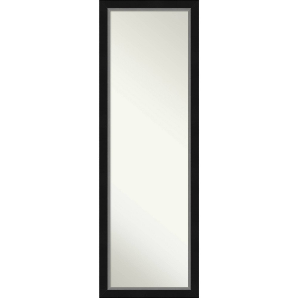 Photos - Wall Mirror 17" x 51" Non-Beveled Eva Black Silver Narrow Full Length on The Door Mirror - Amanti Art