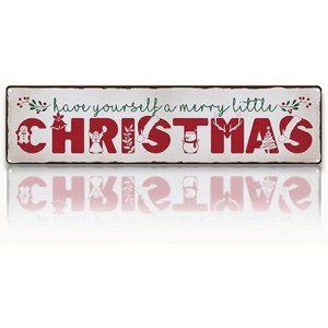 Lomsoe Christmas Sign Have Yourself Merry Little Christmas Sign Vintage Tin Sign Metal Wall Plaque Sign Home Bar Club Decors Xmas Gift 15.8x4 inches - 1 of 1