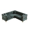 81.5" Chenille Classic Chesterfield L-Shaped Corner Sectional Sofa, 5-Seater Couch with Nailhead Trim, Tufted Cushions - 4 of 4