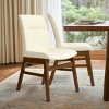 Subrtex Solid Wood dining Chair Faux Leather Upholstered Side Chair (Set of 2) - 2 of 4