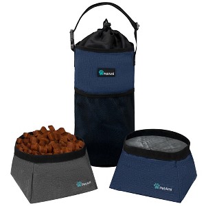 PetAmi Travel Dog Food Bag, Pet Cat Collapsible Bowls Set, Portable Foldable Waterproof Lining - 1 of 4