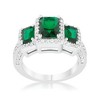 Slickblue Radiant 2.3 Ct. Amethyst/Emerald Trio Cocktail Ring for Women, with Clear Accents, Sizes 5-10 - 3 of 4