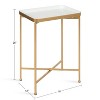 Kate and Laurel Celia Rectangle Metal Side Table, 18x12x26, White and Gold - 2 of 4