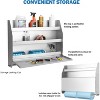 GustoWave Wall-Mounted 3-Tier Organizer Cabinet, Flip Up Work Tray with Paper Towel Rack, Trailer Door Cabinet Organizer for Garage - 4 of 4