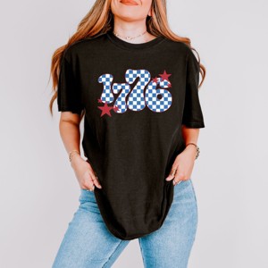 Simply Sage Market Patriotic 1776 Checkered Garment Dyed Tee - 1 of 4