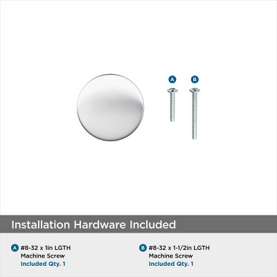 Polished Chrome Round 1-1/4 Inch Cabinet Knob
