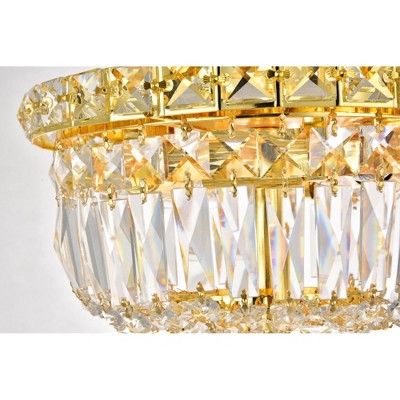 Gold Crystal 4-Light Flush Mount Ceiling Fixture