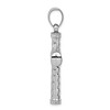 Black Bow Jewelry Sterling Silver Rhodium-Plated Reversible Rope Cross Pendant, 25x47mm - 2 of 4