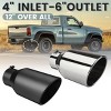 GOTGELIF 4" Inlet 6" Outlet 12" Long Stainless Steel Car Exhaust Tip Exhaust Muffler with Rolled Edge - 2 of 4