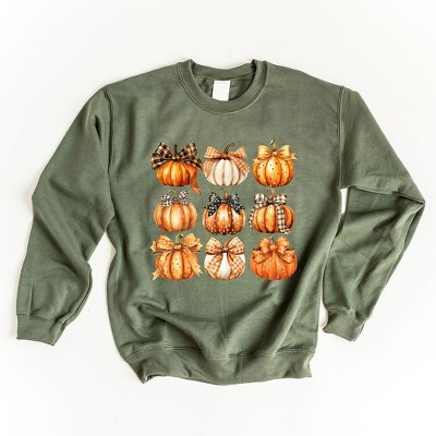 Simply Sage Market Women's Graphic Sweatshirt Coquette Fall Pumpkin Chart