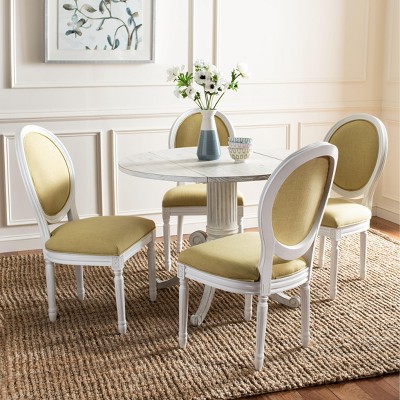 Holloway 19'' Spring Green and Cream Linen Upholstered Side Chair Set