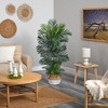 Nearly Natural 5-ft Areca Palm Tree in Boho Chic Handmade Cotton & Jute White Woven Planter UV Resistant - image 3 of 3