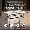 Four Seasons Courtyard Brookfield 40 x 60" Drop In Tile Dining Table Outdoor Kitchen Furniture Aluminum Frame Tabletop with Umbrella Hole, Black - 4 of 4