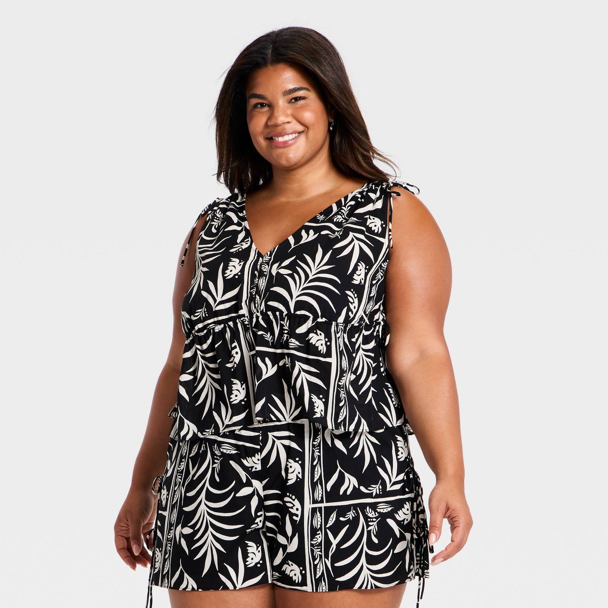 Women's Beachy Keen V-Neck Tie Top - A New Day™ - thumbnail 4