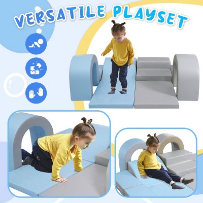 Baofuwish Soft Climb and Crawl Foam Playset 10 in 1,Safe Soft Childrens Foam Climbing Blocks,Indoor Play Equipment for Preschools,Toddlers