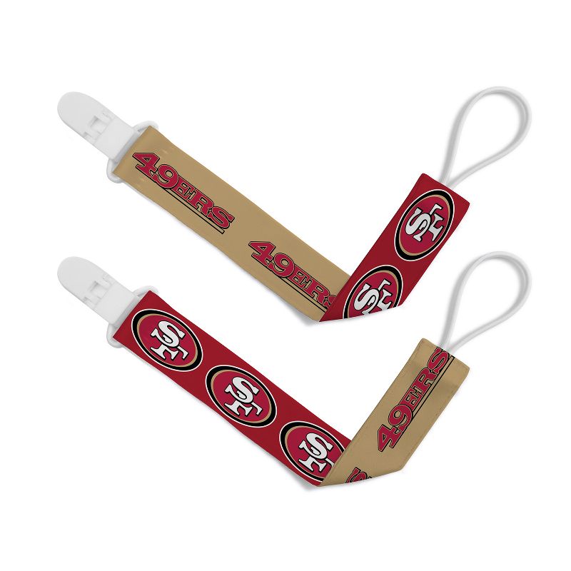 BabyFanatic Officially Licensed Unisex Pacifier Clip 2-Pack - NFL San Francisco 49ers - Officially Licensed Baby Apparel, 1 of 7