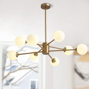 Ludomide 8-Light Globe Chandelier Gold Sputnik Chandeliers  Linear Mid Century Pendant Light Fixture for Dining Room - 1 of 4