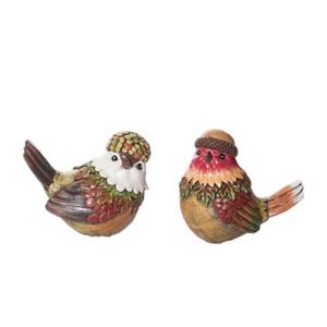Transpac Resin Acorn Harvest Bird Figurine Set of 2 Fall/Harvest Home Decorations - 1 of 1