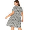 Agnes Orinda Women's Plus Size Floral Inverted Box Pleat Boho T-Shirt Dresses - 4 of 4