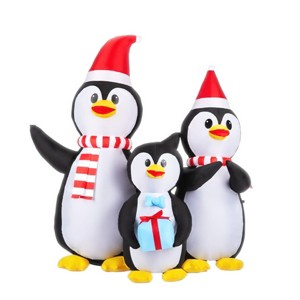 SEVOBAL Inflatable Holiday Decorations 6FT Christmas Inflatable Decoration Inflatable Penguin Family Funny Blow Up Yard Decor, Multi, 65"*39.4"*70.9" - 1 of 4