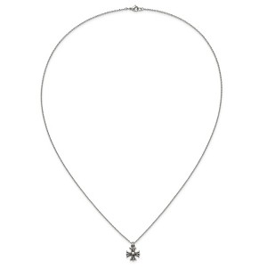 Chisel Stainless Steel Antiqued and Polished Fancy Cross Pendant on a 24.5" Cable Chain Necklace - 1 of 4