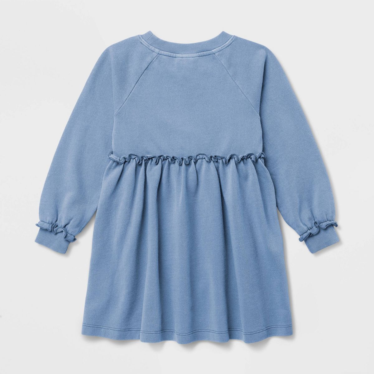 Toddler Girls' Solid French Terry Long Sleeve Dress - Cat & Jack™ - thumbnail 3