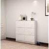 APRILSOUL 42."Shoe Storage Cabinet for Entryway, Shoe Organizer with Carved Panels, Carving Shoe Closet,White - 3 of 4