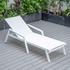 LeisureMod Marlin Patio Sling Chaise Lounge Chair With Arms in White Aluminum - 4 of 4