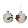 Transpac Glass 4.5 in. Multicolored Christmas Poinsettia Ornament Set of 2 - 3 of 4