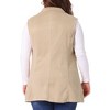 Agnes Orinda Women's Plus Size Lapel Suede Long Sleeveless Fashion Vest - 4 of 4