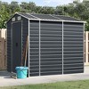 vidaXL Galvanized Steel Outdoor Garden Shed - Ample Storage for Garden Tools and Furniture, Rust-Resistant, in Anthracite Gray - 2 of 4