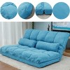 Whisen Double Chaise Lounge Sofa Floor Couch and Sofa with Two Pillows - image 3 of 4