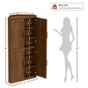 Wooakway Natural Wood/Black/Light Walnut/White Decorative Storage Cabinet Corner Kitchen Dining Cabinet Freestanding Cupboard Adjustable Shelves Home - 4 of 4