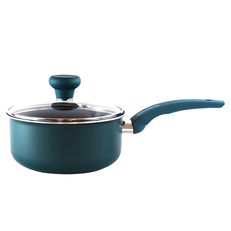 Taste of Home® Non-Stick Aluminum Saucepan with Lid, Sea Green, 3 of 11