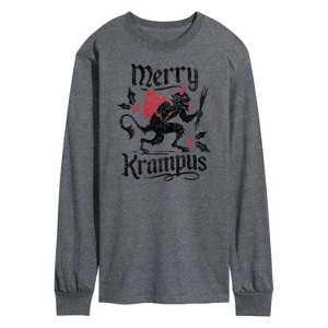 Men's - Instant Message - Merry Krampus Holiday Christmas Long Sleeve Graphic T-Shirt - 1 of 4