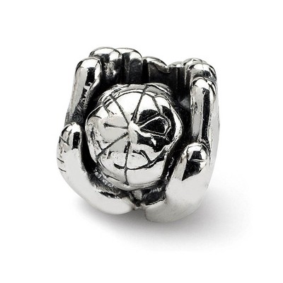 Black Bow Jewelry Sterling Silver World in Hands Bead Charm