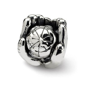 Black Bow Jewelry Sterling Silver World in Hands Bead Charm - 1 of 4